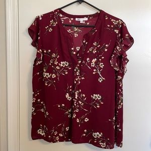 Pretty floral short sleeve blouse